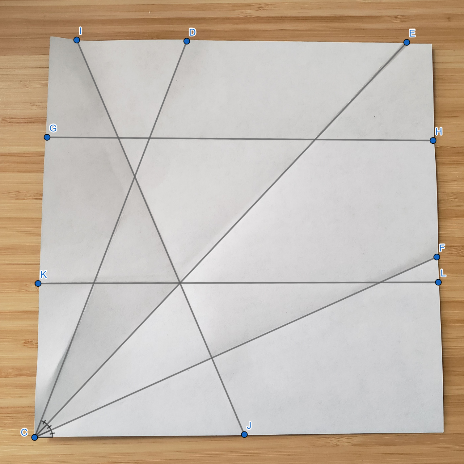 Image of unfolded origami paper.