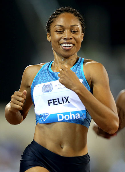 photograph of Allyson Felix running