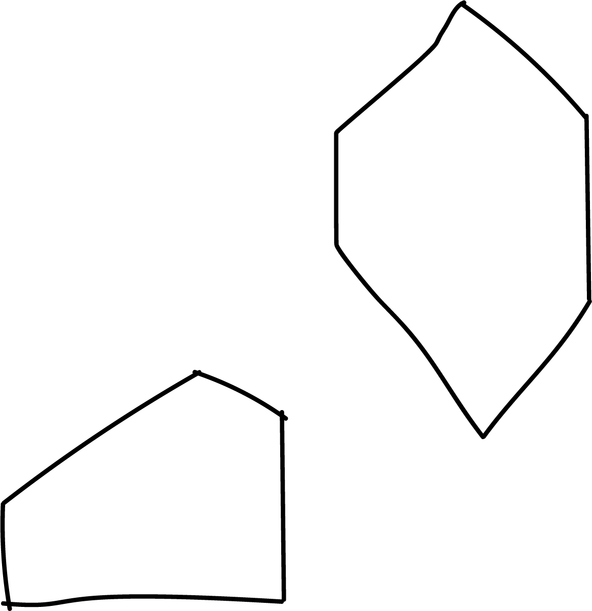 Student-drawn shapes.