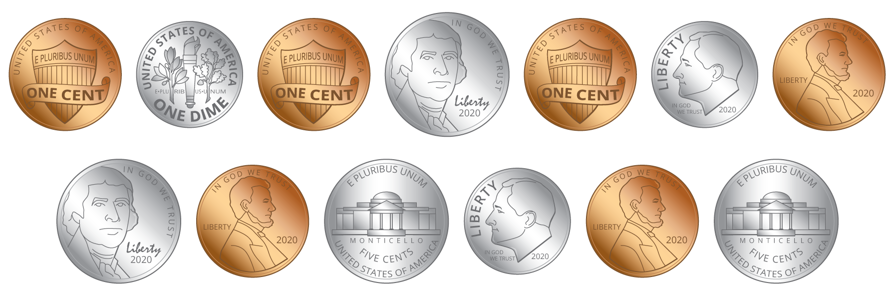 3 dimes. 4 nickels. 6 pennies.