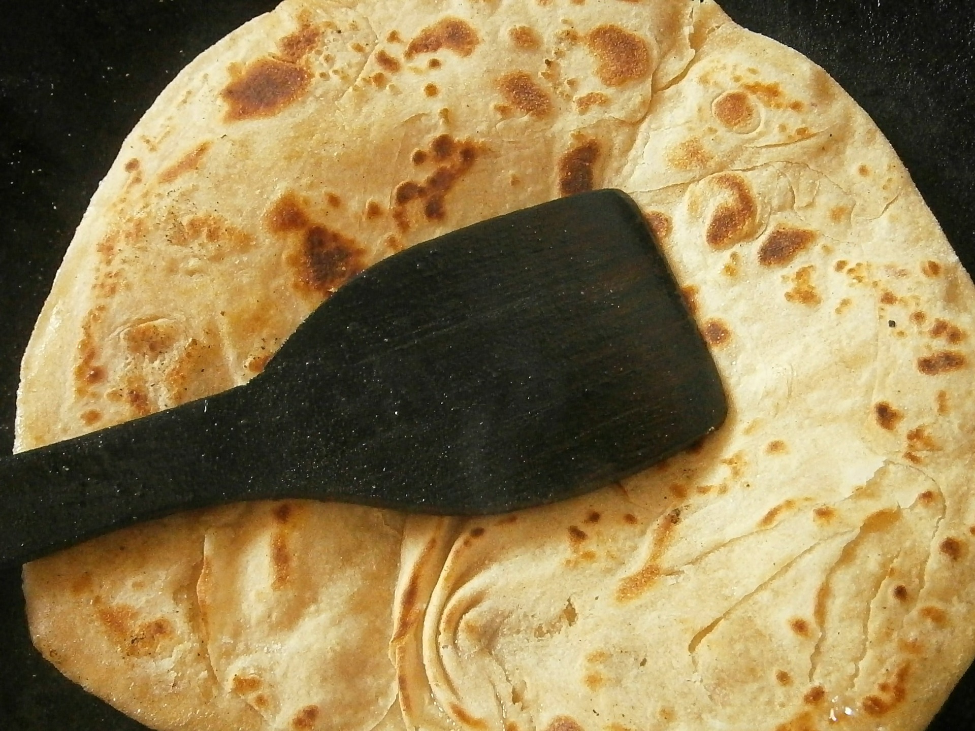 Flatbread in a circular shape.