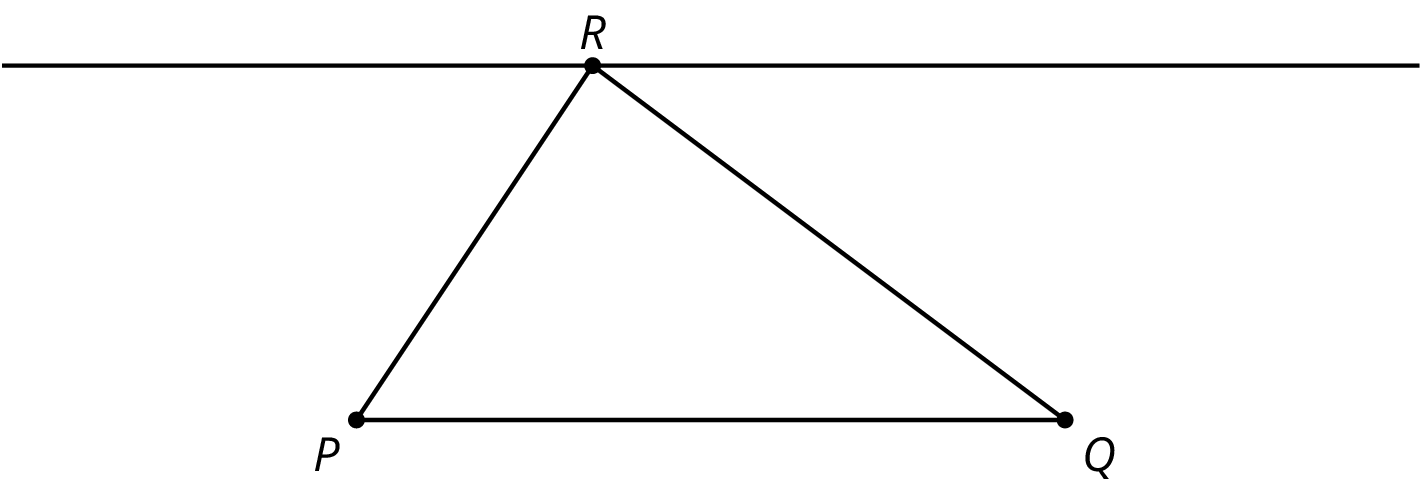 Parallel lines and triangle PQR.