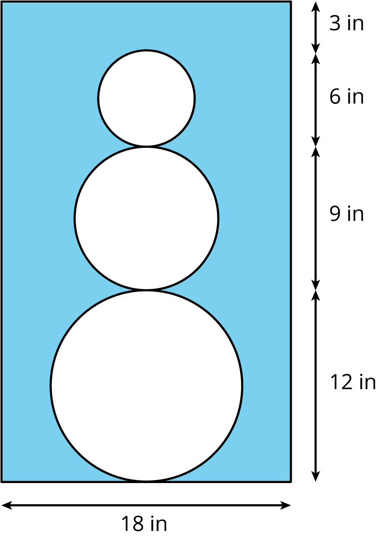 A shaded rectangle with three unshaded circles stacked one above the other inside the rectangle.