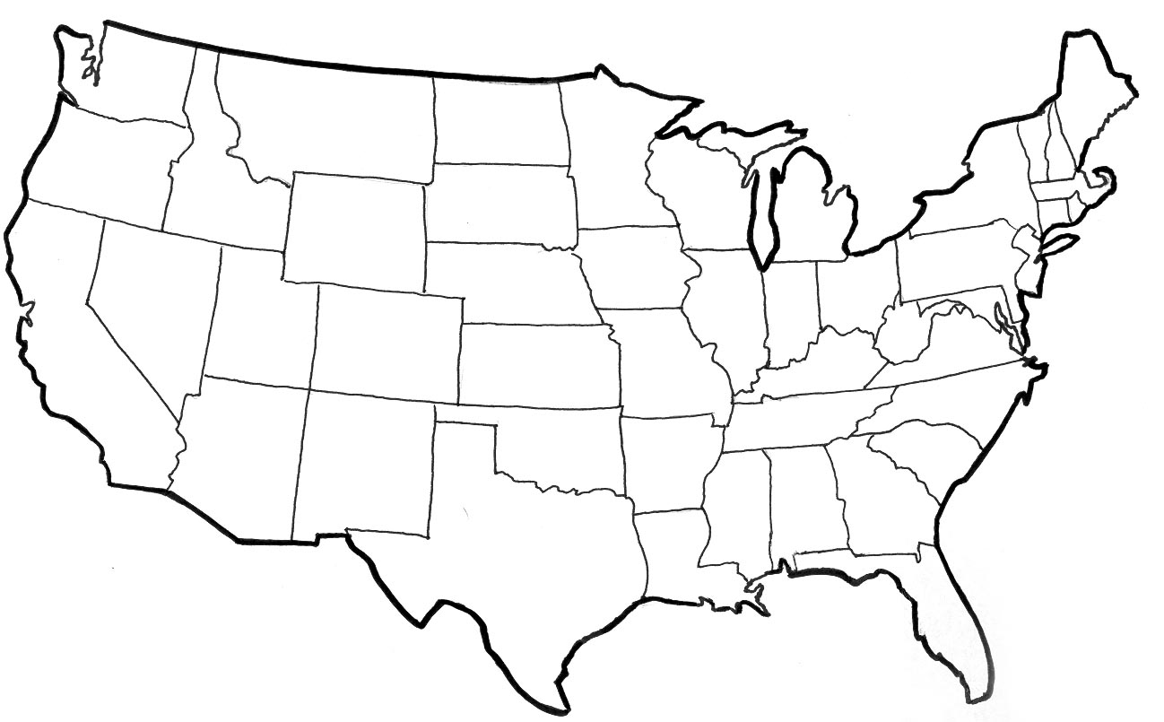 United States map.