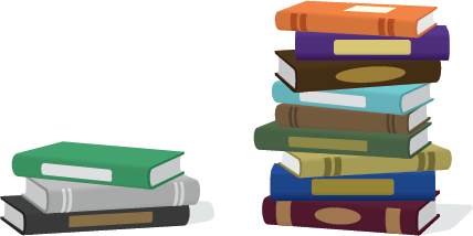 image of 2 stacks of books