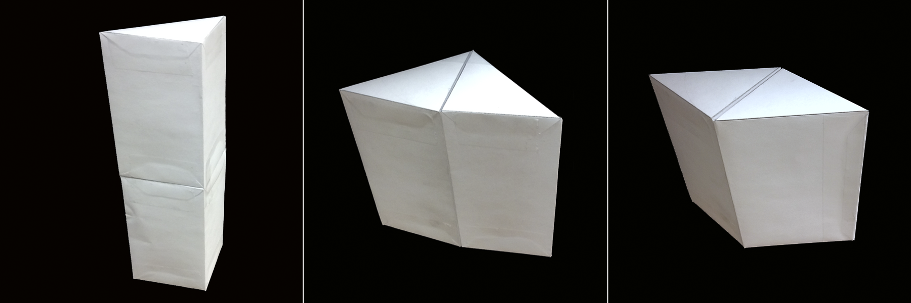 Photographs of paper figures.