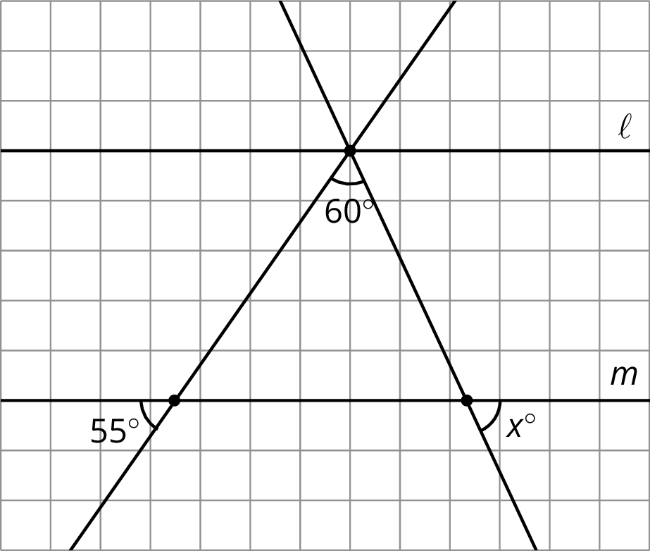 Four lines on a grid.