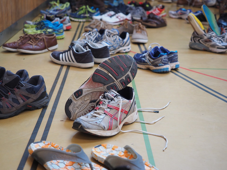 Many shoes on the floor