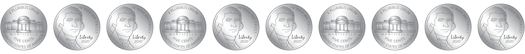 10 nickels.