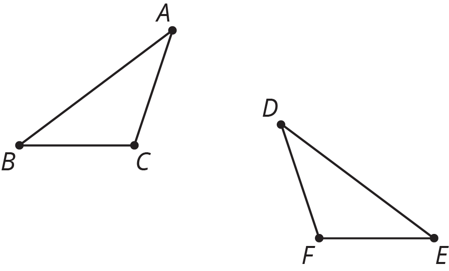 Triangles A B C and D E F.