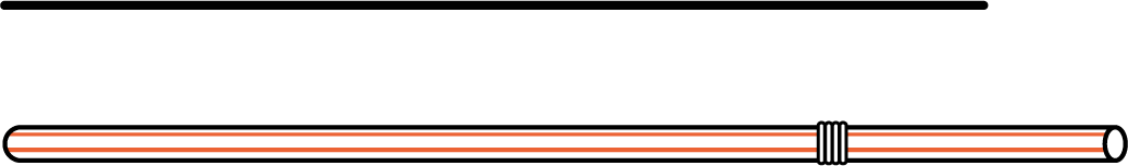 Straw, longer than the line.