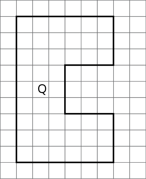 Polygon Q on a grid.