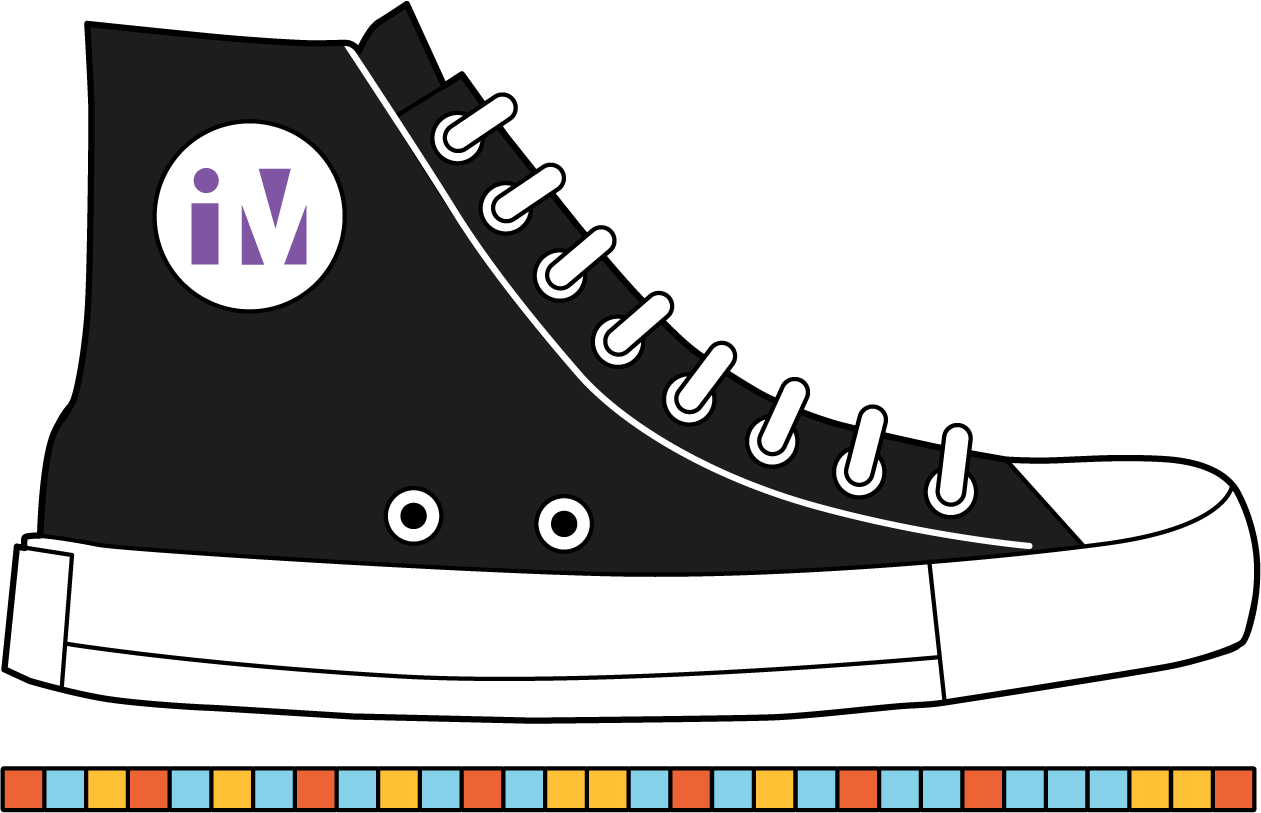 Shoe. Underneath from toe to heel, 30 small cubes, same size, no space between the cubes.