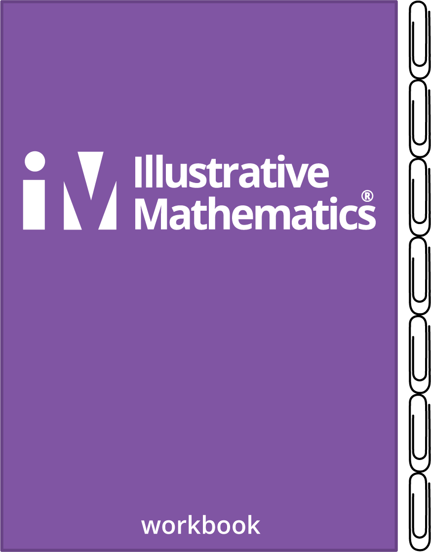 Workbook. From top to bottom on the right. 7 paper clips line up, same size, no space between paper clips.